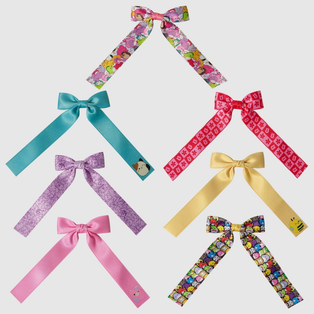 Girls' Squishmallows 7pk Satin Bows