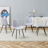 Vynxaria Light Gray Linen Cotton Dining Chairs Set of 4 - 2 of 4