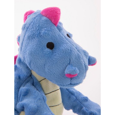 goDog Dragons Squeaky Plush Dog Toy, Chew Guard Technology, Periwinkle, Large