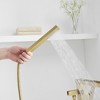 Waterfall Single Handle Floor Mount Freestanding Tub Faucet Bathtub Filler with Hand Shower - 3 of 4