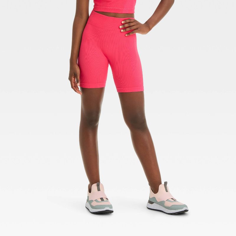 Girls&#39; Seamless Bike Shorts - All In Motion™, 1 of 5