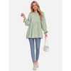 EXLURA Womens Long Sleeve Blouses Swiss Dot Babydoll Loose Fit Maternity Top 2025 Spring Fall Tunic Shirts Dressy Casual Tops White - 4 of 4