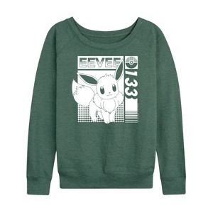 Women's - Pokémon - Eevee 133 Lightweight French Terry Wide Neck Long Sleeve Shirt - 1 of 4