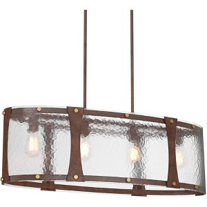 Franklin Iron Works Fable 36" Wide Rust Brown and Antique Brass 4-Light Chandelier - 1 of 4