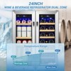 Tylza Upgraded Wine and Beverage Refrigerator 24 Inch, Dual Zone Wine Beverage Cooler with French Door, Holds 20 Bottles and 88 Cans - 2 of 4