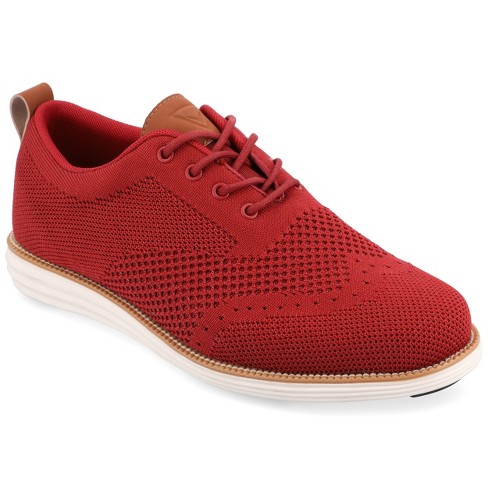 Vance Co. Medium And Wide Width Mens Ezra Tru Comfort Foam Knit Wingtip Dress  Shoe, Red 7.5w : Target