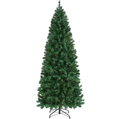 Yaheetech 6Ft/7.5Ft/9Ft Pre-lit Slim Pencil Artificial Christmas Tree, Green