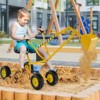 Costway Kids Ride on Sand Digger with Wheels Metal Sandbox Toy Digger with 360°Rotatable Seat for Boys Girls 3+ Years Old Yellow - 2 of 4