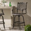 Vynxaria Cast Aluminum Bar Stool with Swivel Function ¨C Elegant Outdoor Seating - 2 of 4