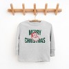 Merry Christmas Arched Glitter Santa - Youth Long Sleeve Graphic T-Shirt - 2 of 4