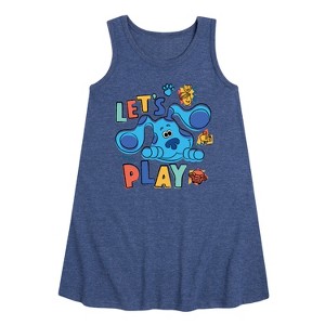 Girls' - Blue's Clues & You! - Let's Play Graphic Sleeveless Aline Dress - 1 of 3