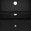 53" Solid Wood Tall Wide TV Media Stand with Handcrafted Finish, Cord Management, and Tempered Glass Doors for Living Room and Bedroom - 2 of 4