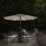 Nature Spring Tilting Patio Umbrella with Solar LED Lights - 10', Sand