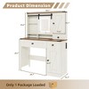 EROMMY Farmhouse Vanity Desk With Mirror And Lights, Western Vanity With Jewelry Storage & Power Outlet, Tempered Glass Top & Sliding Mirror - 2 of 4