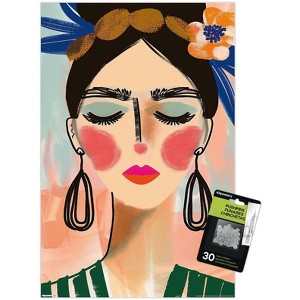 Trends International Reinders: Portraits - Spring Lady Unframed Wall Poster Print Clear Push Pins Bundle 14.725" x 22.375" - 1 of 4