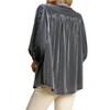 Women's V-Neck Button Down Velvet Top - umgee - 2 of 4