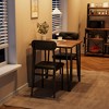 Wood Grain Dining Table Set for 2 with Spacious Square Table, Rounded Corners, and 2 Upholstered Chairs, Suitable for Dining Room, Living Room - 4 of 4