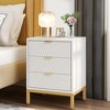 NicBex  25.8"Tall Nightstand with 3 Drawers,Modern Bedside Table with Metal Handles and Metal Legs for Bedroom,Living Room - 2 of 4