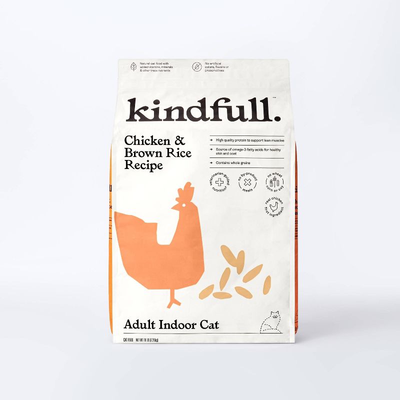 Chicken &#38; Brown Rice Recipe Adult Dry Cat Food - 16lbs - Kindfull&#8482;, 1 of 6