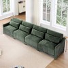 ModernLuxe Chenille Fabric Sofa with Ottoman & Lumbar Pillows, Ergonomic Sofa Couch for Living Room/Bedroom, Beige/Sky Blue/Green (2-4 Seats) - 2 of 4