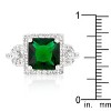 Slickblue Stunning Halo Princess Cut Cocktail Ring, 3.8 Ct in Aqua Blue, Emerald Green & Peridot Yellow, Sizes 5-10 - 4 of 4