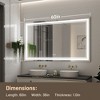 Keonjinn Smart LED Bathroom Vanity Wall Mirror, 3 Color Temperatures Dimmable, Frontlit & Backlit, Dimmable, Acrylic Edge, Anti Fog, Radar Sensor - 3 of 4