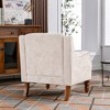 VYNXARIA Beige Accent Chair with Footrest - Stylish & Comfy Tufted Armchair for Any Room - 4 of 4