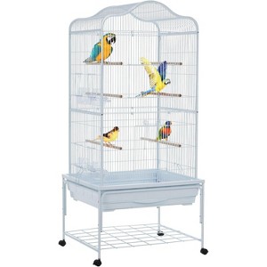 Large Parakeet Cage with Rolling Stand, Spacious Bird Home with Detachable Base, Easy-Clean Tray Included, Mobile & Stable Design - 1 of 1