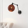 JONATHAN Y Lyla 22" 1-Light Mid-Century Vintage Rattan Globe Swing Arm LED Sconce: Bohemian Wall Light, Adjustable, UL Listed - 2 of 4