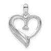Black Bow Jewelry .05 Carat Diamond Scroll Heart Pendant in Sterling Silver - 3 of 4