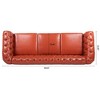 84.65" Chesterfield Sofa,Couch Upholstered Sofa Rolled Arm Sofa with Wood Legs for Living Room - 4 of 4