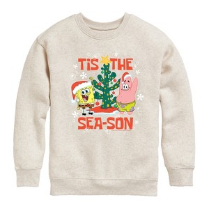 Boys' - SpongeBob SquarePants - Tis The Season Graphic Long Sleeve Fleece Sweatshirt - 1 of 4