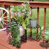 Sunnydaze Indoor/Outdoor Steel Decorative Checker Top 3-Tiered Flower Plant Stand Display - Bronze - 2pk - 4 of 4