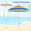Costway 6.5 FT Patio Beach Umbrella Sun Shade Tilt Aluminum Sports Portable Carry Bag Multicolor/Blue/Turquoise/Beige - 3 of 4