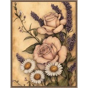 Amanti Art Floral Whimsy I by Tradelink Inhouse Artist Framed Canvas Wall Art - 1 of 4