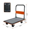 JANSNO Foldable Wheelbarrow with 360° Swivel Wheels, Heavy-Duty Flatbed Cart for Lawn, Garden, and Warehouse Use - 2 of 4