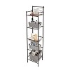 5 Tier Freestanding Bathroom Storage Shelves Brown - Bath Bliss: Iron Frame, Universal Organizer, 54.5" Height - 4 of 4