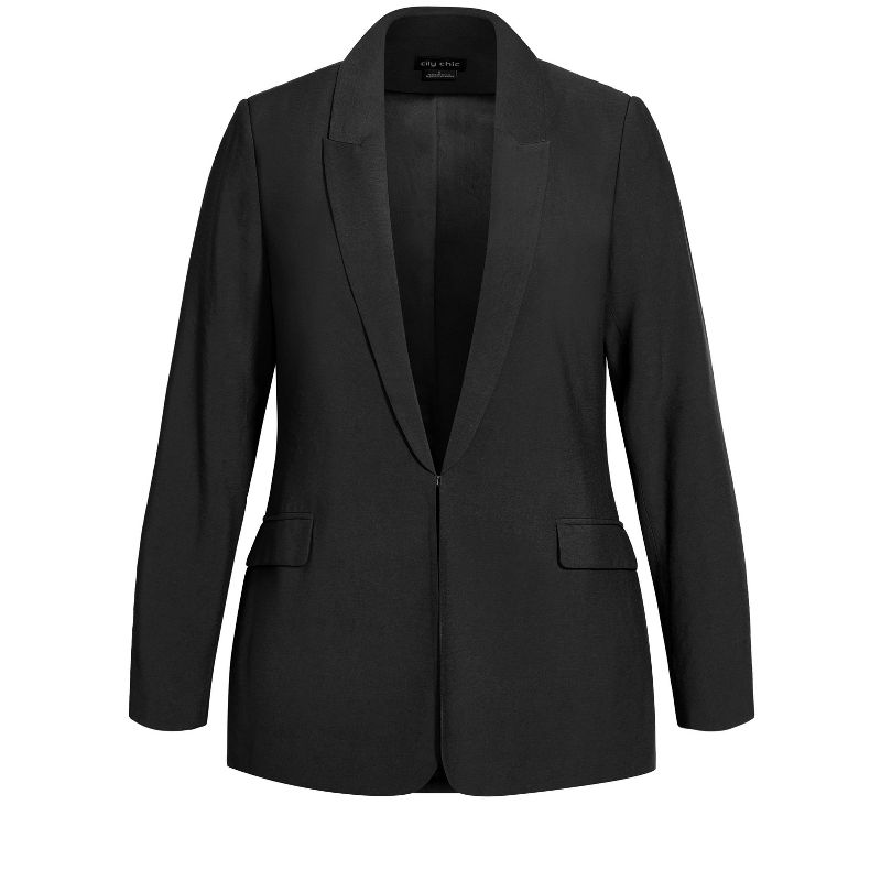 Women's Plus Size Perfect Suit Jacket - black| CITY CHIC, 3 of 4