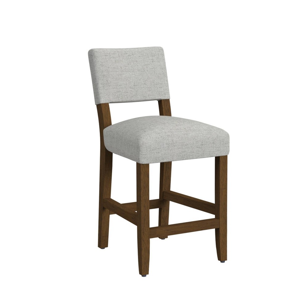 Open Back Woven Counter Height Barstool Gray - HomePop