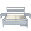 CAVINAS Queen Size Platform Bed Modern Pine Bed Frame with Headboard, 2 Bedside Tables and 2 Storage Drawers for Bedroom - 4 of 4