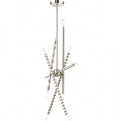 Soho Brushed Nickel 10-Light Sputnik Linear Chandelier