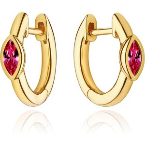 Dremmy Studios CZ Huggie Hoop Earrings | 14K Gold Plated, Chunky & Minimalist Gift - 1 of 4