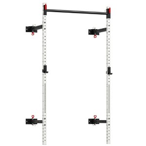 Soozier Folding Squat Rack with Pull Up Bar, Wall Mounted, 1000 Pounds Capacity Power Rack - 1 of 4