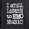 Women's - Instant Message - I Still Listen To Emo Music Lightweight French Terry Wide Neck Long Sleeve Shirt - 2 of 4
