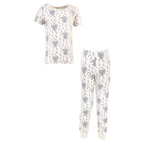 Touched By Nature Toddler And Kids Girl Organic Cotton Tight-fit Pajama  Set, Pink Elephant : Target