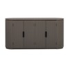 Vertical Striped Door Storage Cabinet with Metal Handles Adjustable Suitable for Study Entryway and Living Room - 2 of 3