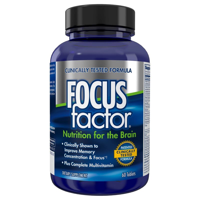 Focus Factor Brain Supplement &#38; Complete Multivitamin for Memory, Concentration and Focus - 60ct, 1 of 6