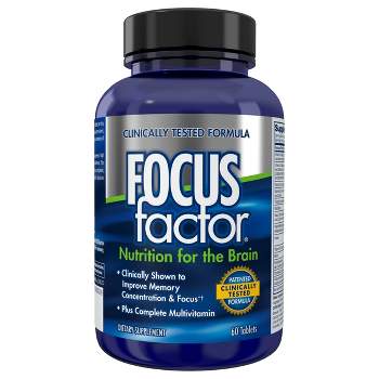 Focus Factor Brain Supplement & Complete Multivitamin for Memory, Concentration and Focus - 60ct