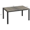 Aghana Digitals 75"x35" Natural Woodgrain Outdoor Dining Table - 8-Seater Rectangular Aluminum - 4 of 4