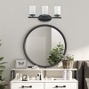 Dewdrop Industrial 3-Light Bathroom Vanity Light Matte Black Iron Finish with Frosted Glass Shades ETL Certified Wall Sconce - 4 of 4